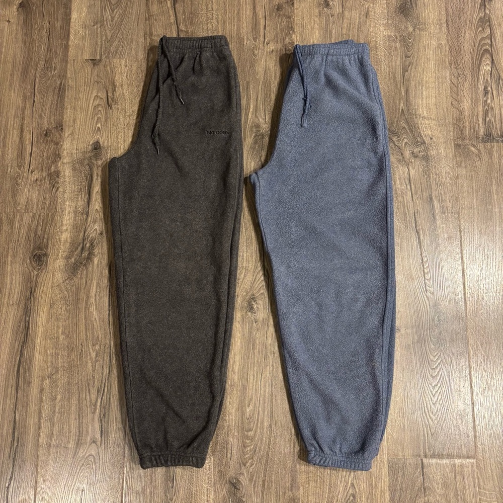 Vintage Big Dogs High Tech Polar Fleece Sweats Blue & Grey Mens sz Small (Lot 2)